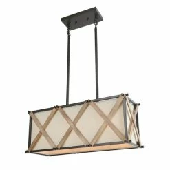 Outlet 🎉 The Gray Barn Flying Turtle 3-light Wood Kitchen Island Rectangular Burlap Chandelier Pendant - 25"x 8.25"x H10" ✨ -The Gray Barn Shop unnamed file 4057