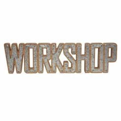 Wholesale 🎁 The Gray Barn Decorative Workshop Galvanized Steel And Wood Sign 🧨