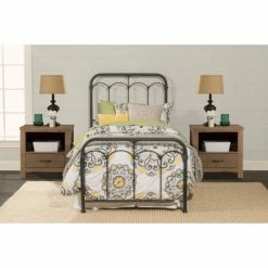Best Sale 🔔 The Gray Barn Charley Metal Bed, Black Sparkle Black Speckle ⭐ -The Gray Barn Shop unnamed file 4092
