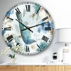 Brand new 😍 The Gray Barn Jartop 'Indigold Bird Cottage Family V' Farmhouse Oversized Metal Clock ⭐ -The Gray Barn Shop unnamed file 4122