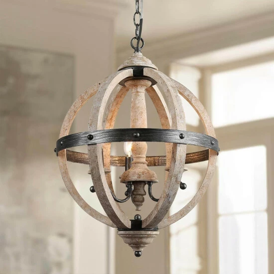 Best Sale π― The Gray Barn Farmhouse 3-Light Candle Globe Wood Chandelier For Dining Room Distressed Weathered Wood π₯° 8 Best Sale π― The Gray Barn Farmhouse 3-Light Candle Globe Wood Chandelier For Dining Room Distressed Weathered Wood π₯° - Image 6