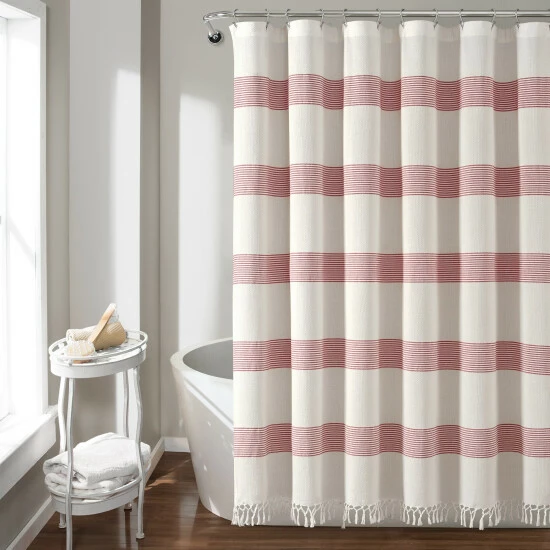 Wholesale π The Gray Barn Done Roamin Stripe Yarn Dyed Cotton Knotted Tassel Shower Curtain Navy βοΈ 4 Wholesale π The Gray Barn Done Roamin Stripe Yarn Dyed Cotton Knotted Tassel Shower Curtain Navy βοΈ - Image 2