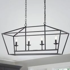 Top 10 💯 The Gray Barn Katydid 36-inch Matte Black 4-light Chandelier 😀