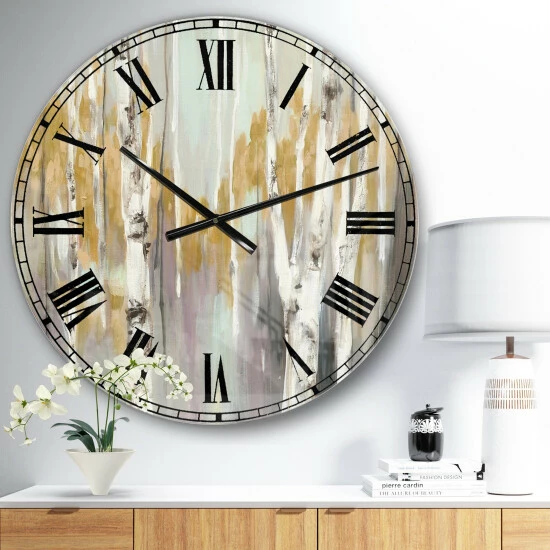 Outlet π The Gray Barn Jartop 'Silver And Yellow Birch Forest II' Oversized Metal Clock β 3 Outlet π The Gray Barn Jartop 'Silver And Yellow Birch Forest II' Oversized Metal Clock β