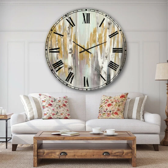 Outlet π The Gray Barn Jartop 'Silver And Yellow Birch Forest II' Oversized Metal Clock β 8 Outlet π The Gray Barn Jartop 'Silver And Yellow Birch Forest II' Oversized Metal Clock β - Image 6
