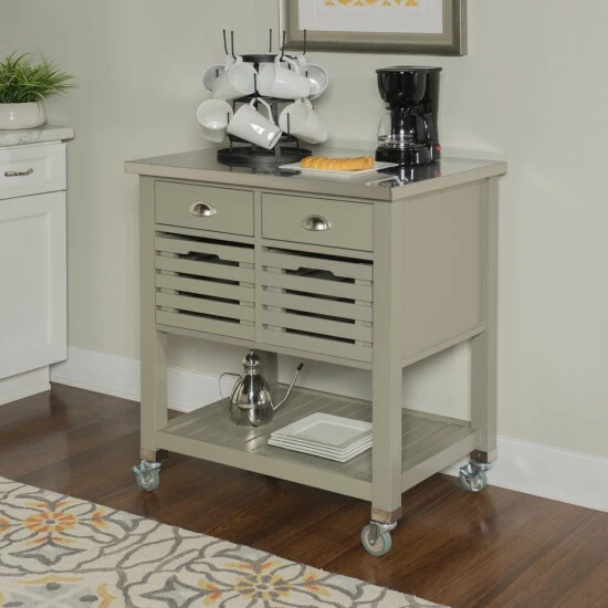 Hot Sale π The Gray Barn White Squirrel Grey Wood Kitchen Cart π 3 Hot Sale π The Gray Barn White Squirrel Grey Wood Kitchen Cart π