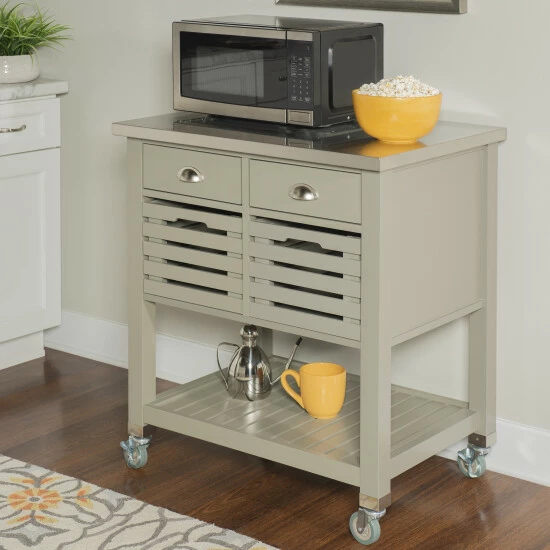 Hot Sale π The Gray Barn White Squirrel Grey Wood Kitchen Cart π 7 Hot Sale π The Gray Barn White Squirrel Grey Wood Kitchen Cart π - Image 5