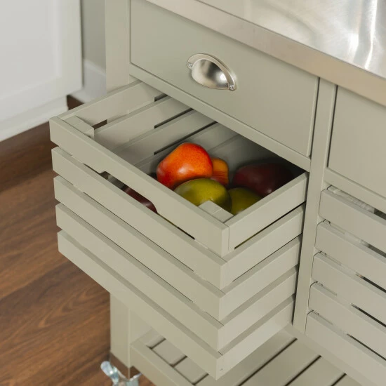 Hot Sale π The Gray Barn White Squirrel Grey Wood Kitchen Cart π 9 Hot Sale π The Gray Barn White Squirrel Grey Wood Kitchen Cart π - Image 7