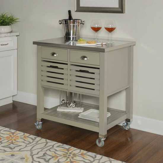 Hot Sale π The Gray Barn White Squirrel Grey Wood Kitchen Cart π 10 Hot Sale π The Gray Barn White Squirrel Grey Wood Kitchen Cart π - Image 8