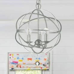 Flash Sale 🤩 The Gray Barn Crooked Sky 3-light Antique Silver Mini Globe Chandelier 🔔