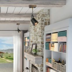 Best Sale ❤️ The Gray Barn Hickory Place Wood Ceiling Track Lighting Spotlights 1-light Track Lights - L6"xW4.75"xH13.5" 🎉 -The Gray Barn Shop unnamed file 4407