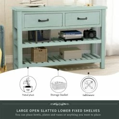 Flash Sale ❤️ The Gray Barn Wayside Retro Console Entryway Table With Drawers And Shelves Antique Blue 🎉 -The Gray Barn Shop unnamed file 4419