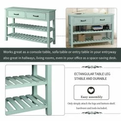 Flash Sale ❤️ The Gray Barn Wayside Retro Console Entryway Table With Drawers And Shelves Antique Blue 🎉 -The Gray Barn Shop unnamed file 4420