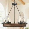 Best Pirce 🧨 The Gray Barn 6-Light Farmhouse Wood Wagon Wheel Chandelier - D24.8"x H 27.2" 🤩 -The Gray Barn Shop unnamed file 4424