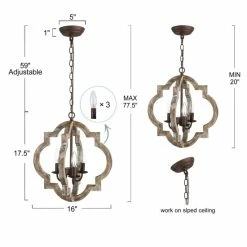 Budget 😍 The Gray Barn Farmhouse 3-Light Wood Lantern Chandelier For Dining Room Dark Brown 😍 -The Gray Barn Shop unnamed file 4435