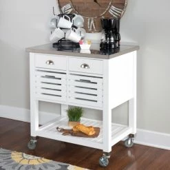 Promo 👏 The Gray Barn Winfield Kitchen Cart 🧨