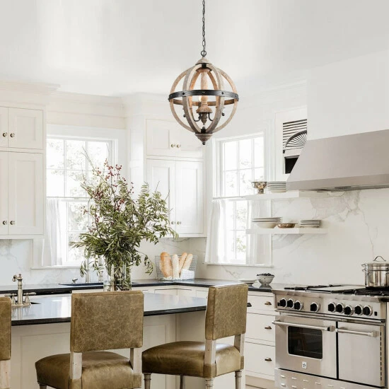 Hot Sale ⌛ The Gray Barn Farmhouse Distressed Wood 3-light Kitchen Island Chandelier - W15.7"xH21.5" ✔️ 6 Hot Sale ⌛ The Gray Barn Farmhouse Distressed Wood 3-light Kitchen Island Chandelier - W15.7"xH21.5" ✔️ - Image 4