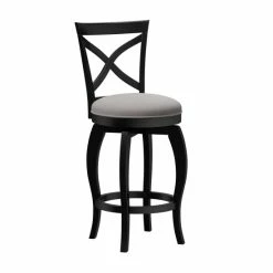 Coupon 💯 The Gray Barn Hillsdale Furniture Ellendale Wood Swivel Stool, Black Black And Fog ⌛ -The Gray Barn Shop unnamed file 4548