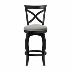 Coupon 💯 The Gray Barn Hillsdale Furniture Ellendale Wood Swivel Stool, Black Black And Fog ⌛ -The Gray Barn Shop unnamed file 4549