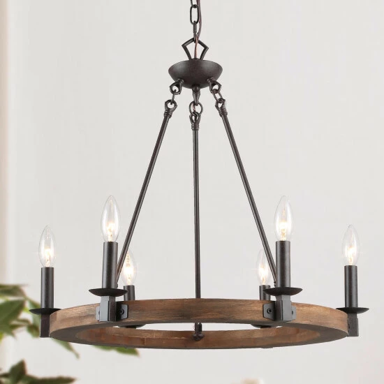 Coupon π The Gray Barn Modern Industrial 6-Light Wagon Wheel Wood Chandelier For Dining Room π 3 Coupon π The Gray Barn Modern Industrial 6-Light Wagon Wheel Wood Chandelier For Dining Room π