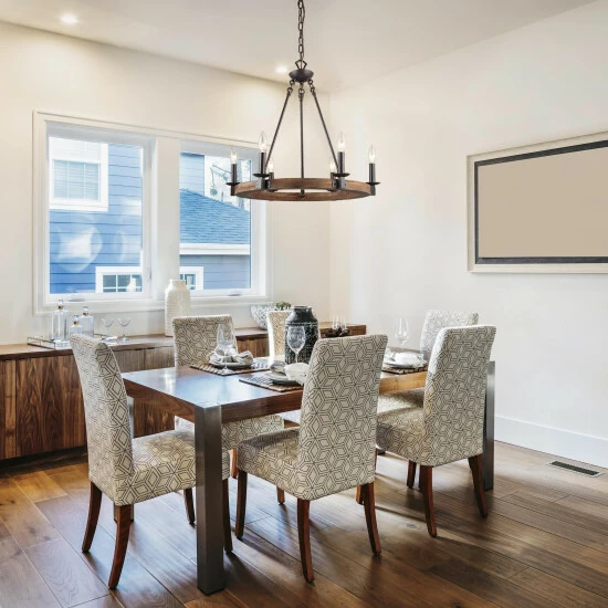 Coupon π The Gray Barn Modern Industrial 6-Light Wagon Wheel Wood Chandelier For Dining Room π 4 Coupon π The Gray Barn Modern Industrial 6-Light Wagon Wheel Wood Chandelier For Dining Room π - Image 2