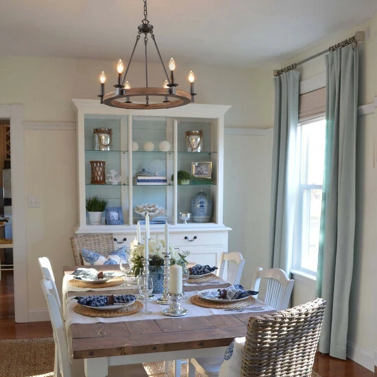 Coupon π The Gray Barn Modern Industrial 6-Light Wagon Wheel Wood Chandelier For Dining Room π 8 Coupon π The Gray Barn Modern Industrial 6-Light Wagon Wheel Wood Chandelier For Dining Room π - Image 6