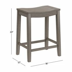Promo 🔔 The Gray Barn Chatterly Wood Backless Counter Height Stool, Aged Gray - 24H X 18W X 12D 😉 -The Gray Barn Shop unnamed file 4576