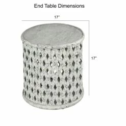 New 👍 The Gray Barn Shiloh Round Aged Alabaster End Table 😀 -The Gray Barn Shop unnamed file 4643