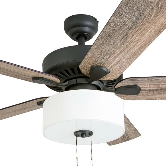 Best Sale 𧨠The Gray Barn Hatekin Farmhouse 52-inch Aged Bronze LED Ceiling Fan In Linen Drum Light π 4 Best Sale 𧨠The Gray Barn Hatekin Farmhouse 52-inch Aged Bronze LED Ceiling Fan In Linen Drum Light π - Image 2