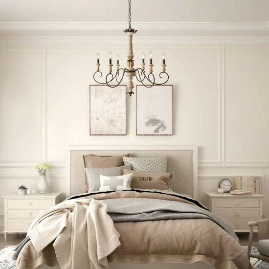 Promo π The Gray Barn Windy Bracken French Country Retro White Chandelier - D31''*H28'' π 6 Promo π The Gray Barn Windy Bracken French Country Retro White Chandelier - D31''*H28'' π - Image 4