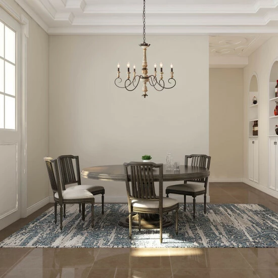 Promo π The Gray Barn Windy Bracken French Country Retro White Chandelier - D31''*H28'' π 7 Promo π The Gray Barn Windy Bracken French Country Retro White Chandelier - D31''*H28'' π - Image 5