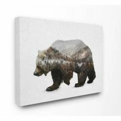 Discount 🤩 The Gray Barn Bear Silhouette Mountain Range Canvas Wall Art - Multi-Color 😍