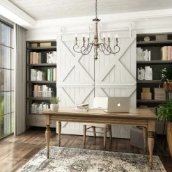 Brand new 👍 The Gray Barn French Country 6-light Distressed Wood Chandelier - D31" X H28" 😀 -The Gray Barn Shop unnamed file 4866