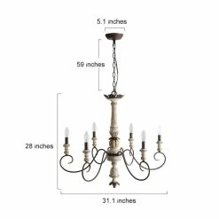 Brand new 👍 The Gray Barn French Country 6-light Distressed Wood Chandelier - D31" X H28" 😀 -The Gray Barn Shop unnamed file 4868