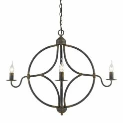 Buy 🌟 The Gray Barn Pemberley Antique Black Iron Steel 4-light Chandelier ✨