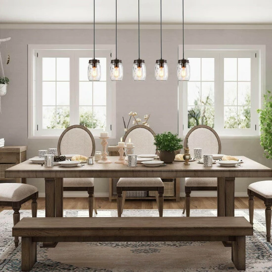 Hot Sale π The Gray Barn Modern Farmhouse 5-Light Linear Chandelier Glass Mason Jar Island Lights Black π 7 Hot Sale π The Gray Barn Modern Farmhouse 5-Light Linear Chandelier Glass Mason Jar Island Lights Black π - Image 5