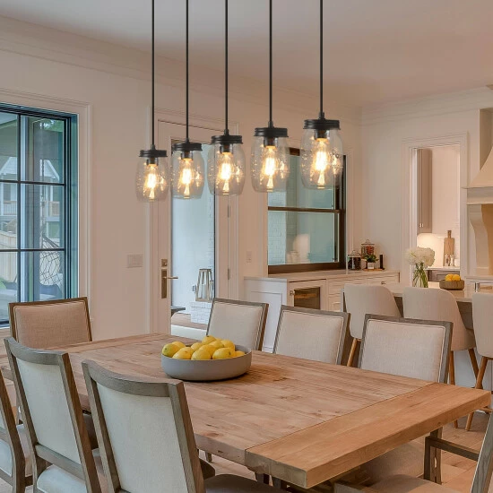 Hot Sale π The Gray Barn Modern Farmhouse 5-Light Linear Chandelier Glass Mason Jar Island Lights Black π 8 Hot Sale π The Gray Barn Modern Farmhouse 5-Light Linear Chandelier Glass Mason Jar Island Lights Black π - Image 6