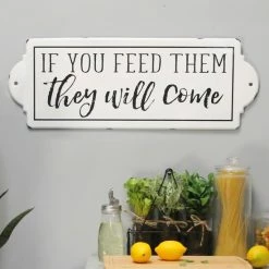 Promo 🎁 The Gray Barn 'If You Feed Them They Will Come' Metal Wall Art 🎁