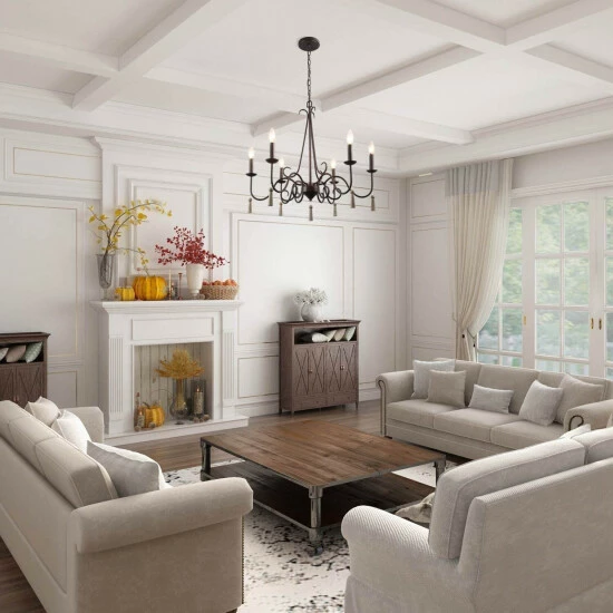 Promo π The Gray Barn Farmhouse 6-Light Chandelier French Country Wagon Wheel Ceiling Lights For Living Room Metallic π 4 Promo π The Gray Barn Farmhouse 6-Light Chandelier French Country Wagon Wheel Ceiling Lights For Living Room Metallic π - Image 2