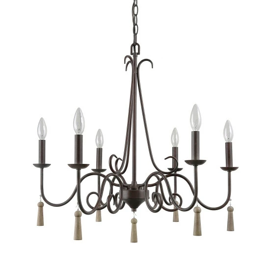Promo π The Gray Barn Farmhouse 6-Light Chandelier French Country Wagon Wheel Ceiling Lights For Living Room Metallic π 8 Promo π The Gray Barn Farmhouse 6-Light Chandelier French Country Wagon Wheel Ceiling Lights For Living Room Metallic π - Image 6