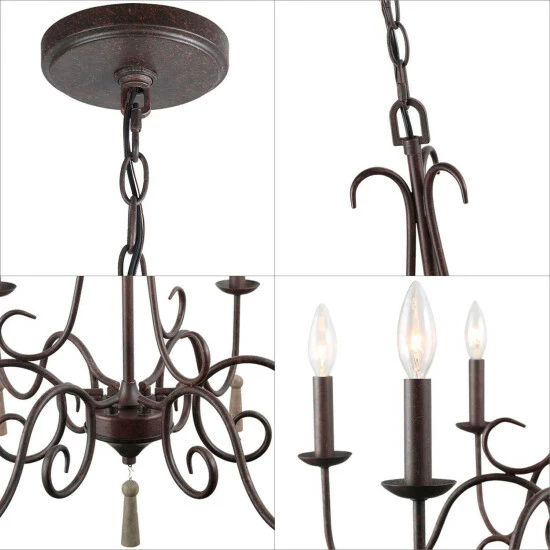 Promo π The Gray Barn Farmhouse 6-Light Chandelier French Country Wagon Wheel Ceiling Lights For Living Room Metallic π 10 Promo π The Gray Barn Farmhouse 6-Light Chandelier French Country Wagon Wheel Ceiling Lights For Living Room Metallic π - Image 8