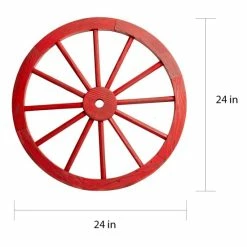 Cheapest 👍 The Gray Barn Zephyr Grange Wooden Wagon Wheel With Antique Red Finish (Set Of 2) ✔️ -The Gray Barn Shop unnamed file 5025