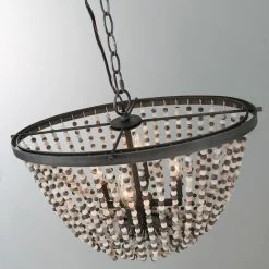 Hot Sale 🥰 The Gray Barn Windy Bracken 4-lights Stone Lantern Coastal Beaded Chandelier - 18.9" X 11" X 9.8", ✨ -The Gray Barn Shop unnamed file 5057