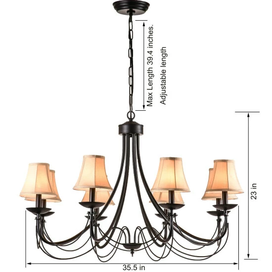 Brand new π The Gray Barn Calloway Hill 8-light Antique Black Iron Chandelier With Shades β¨ 4 Brand new π The Gray Barn Calloway Hill 8-light Antique Black Iron Chandelier With Shades β¨ - Image 2