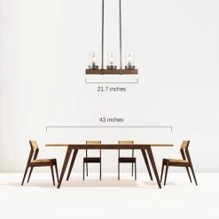 New 🥰 The Gray Barn Farmhouse 3-light Wood Linear Chandelier For Kitchen Island - Brown - L22 X W3.9"x H9.4" ✔️ -The Gray Barn Shop unnamed file 5218