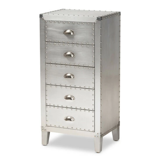 Best deal ✔️ The Gray Barn Blackjack French Industrial Silver 5-drawer Cabinet ⌛ 4 Best deal ✔️ The Gray Barn Blackjack French Industrial Silver 5-drawer Cabinet ⌛ - Image 2