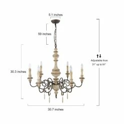 Hot Sale 🧨 The Gray Barn Mule Patch 6-light French Country Chandeliers - W30.7"X H30.3" 😍 -The Gray Barn Shop unnamed file 5267