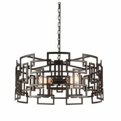 Best reviews of 🎉 The Gray Barn Broken Spur 4-light Drum Chandelier With Brown Finish ✨