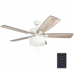Cheapest ❤️ The Gray Barn Theobalds 52-inch Coastal Indoor LED Ceiling Fan With Remote Control 5 Reversible Blades - 52 👍