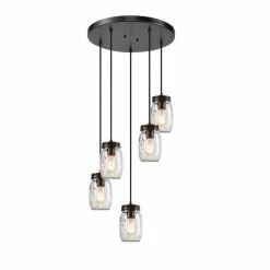 Brand new 🤩 The Gray Barn Heavenly Winds Modern Industrial 5-light Chandelier Bronze Adjustable Mason Jar Pendant - D15" X H66" 🎁 -The Gray Barn Shop unnamed file 5328